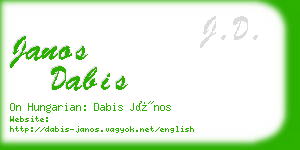 janos dabis business card